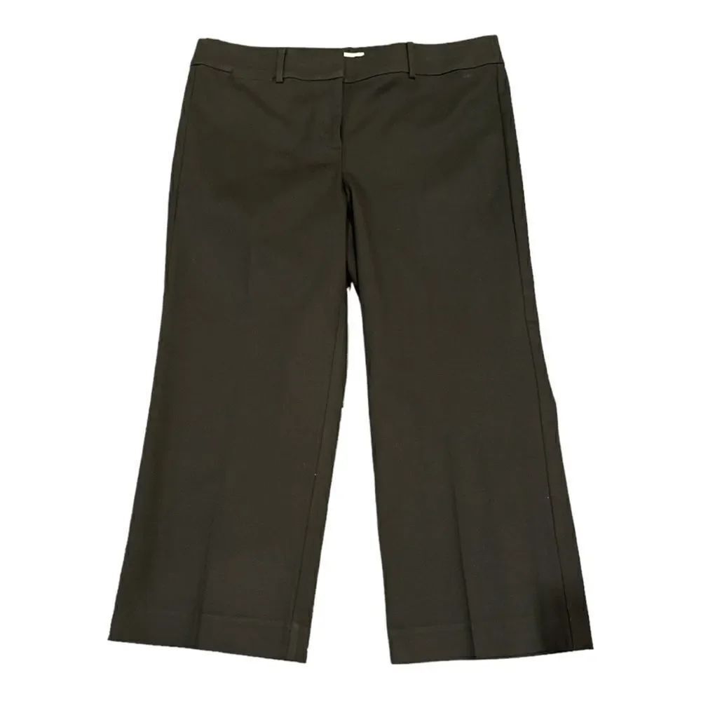 LOFT OUTLET Women's Wide Leg Cropped Riviera Trouser Pants Black Size 8